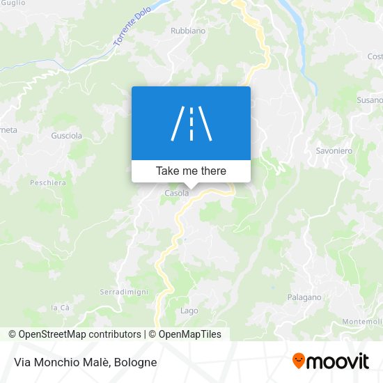 Via Monchio Malè map
