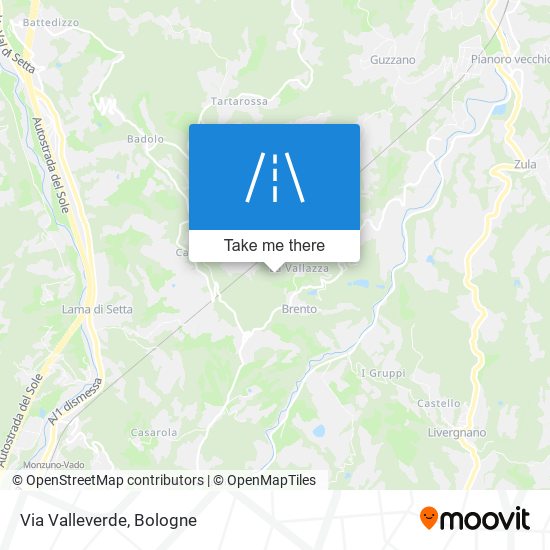 Via Valleverde map