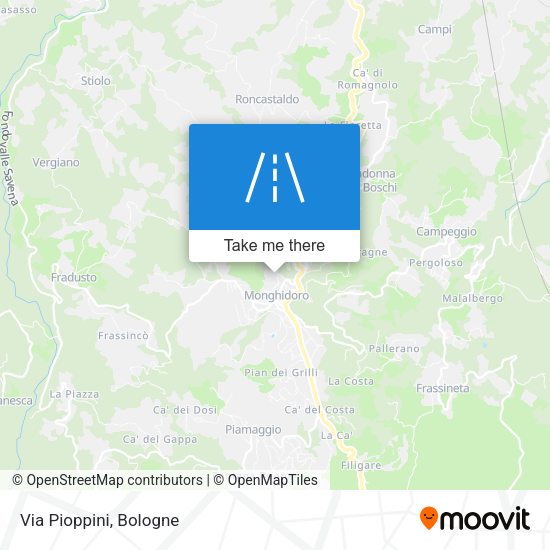Via Pioppini map