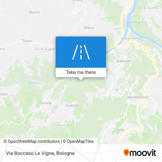 Via Boccaso Le Vigne map