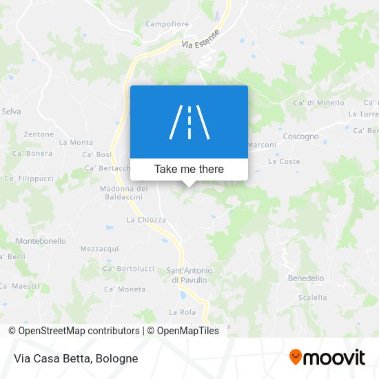 Via Casa Betta map