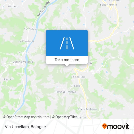 Via Uccellara map