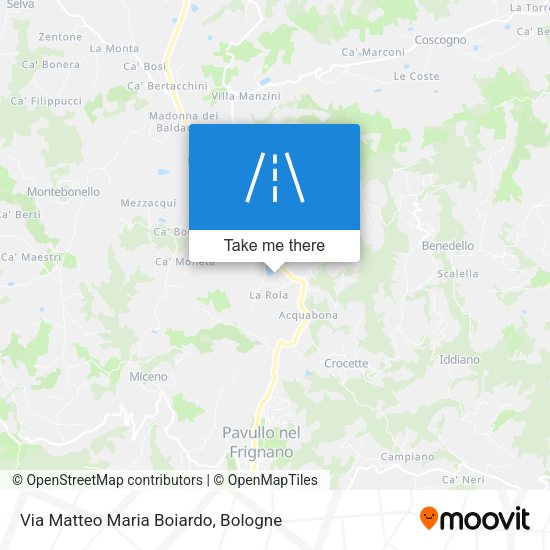 Via Matteo Maria Boiardo map