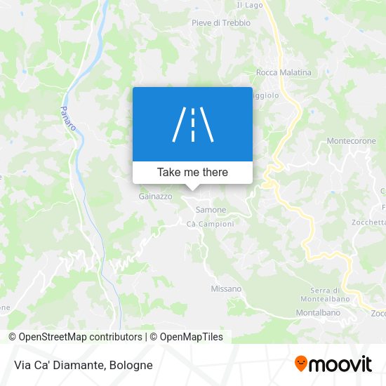 Via Ca' Diamante map