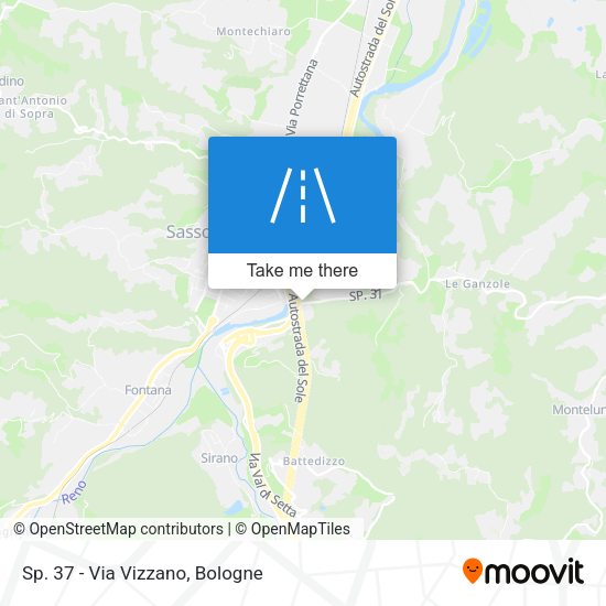 Sp. 37 - Via Vizzano map