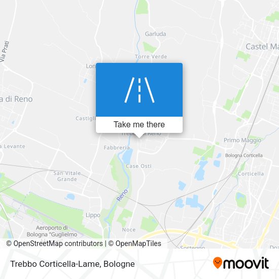 Trebbo Corticella-Lame map