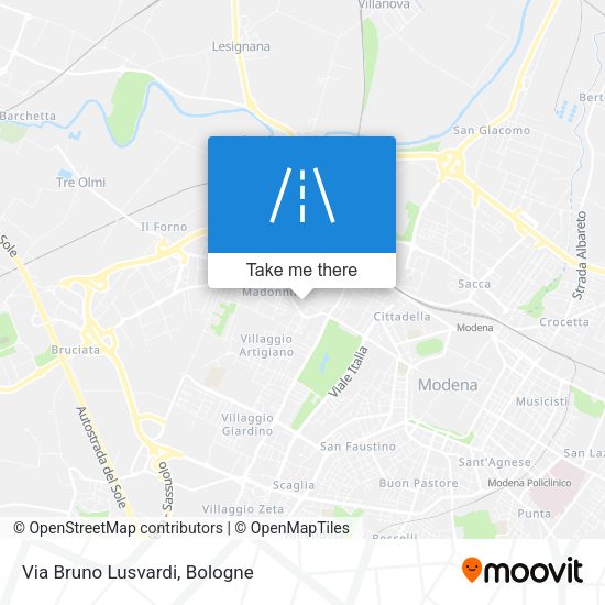 Via Bruno Lusvardi map