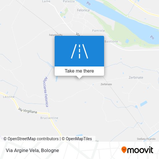 Via Argine Vela map