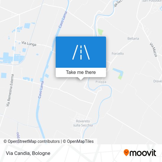 Via Candia map