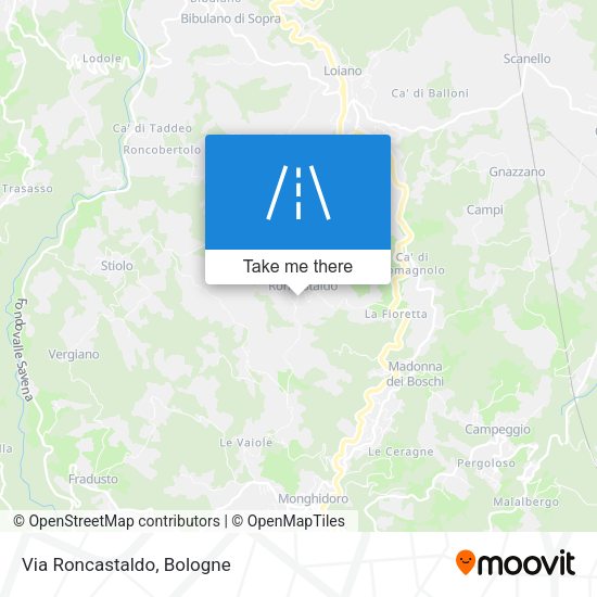 Via Roncastaldo map
