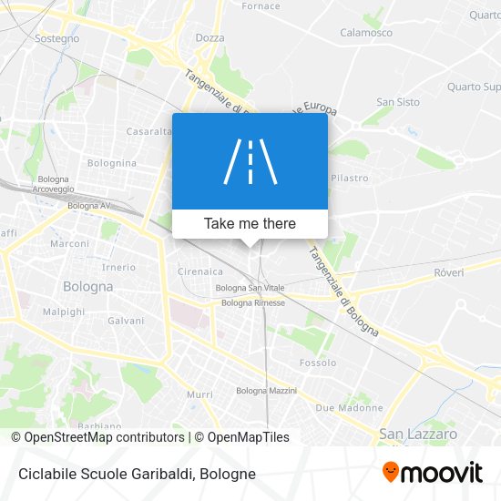 Ciclabile Scuole Garibaldi map