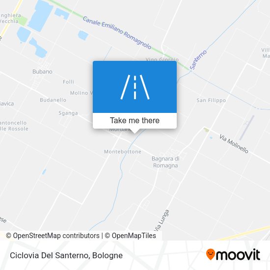 Ciclovia Del Santerno map