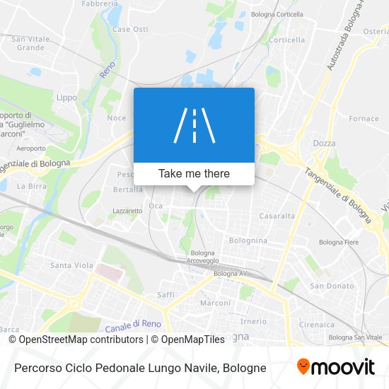 Percorso Ciclo Pedonale Lungo Navile map
