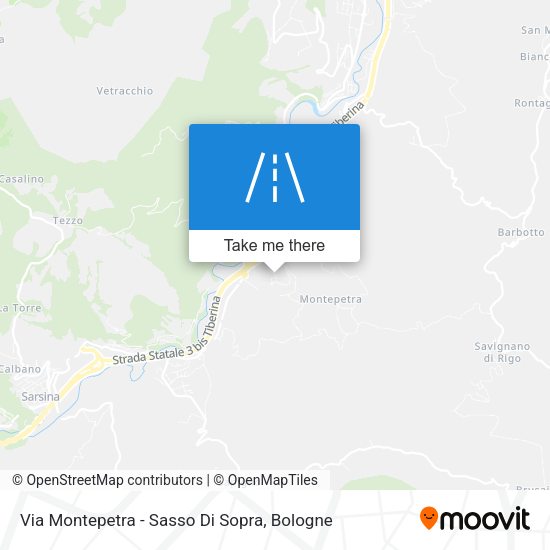Via Montepetra - Sasso Di Sopra map