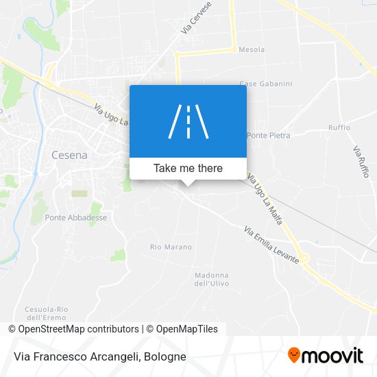 Via Francesco Arcangeli map
