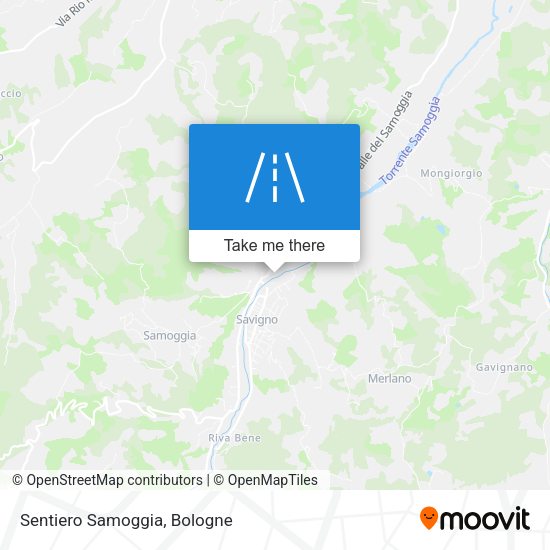 Sentiero Samoggia map