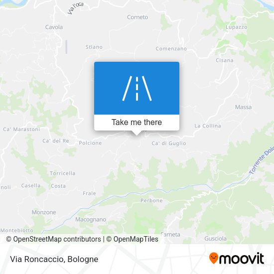 Via Roncaccio map