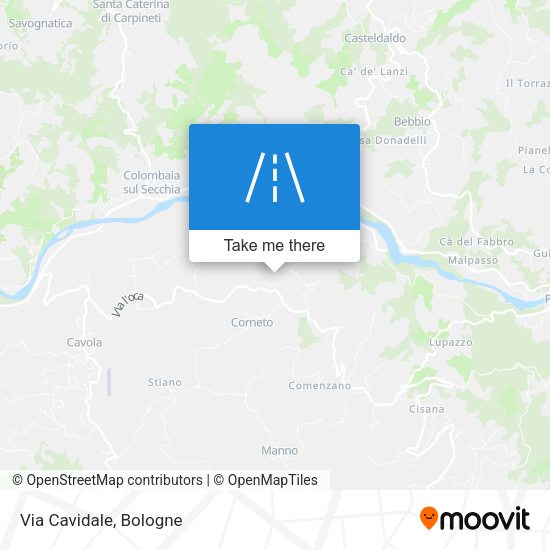 Via Cavidale map