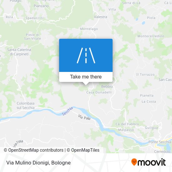 Via Mulino Dionigi map