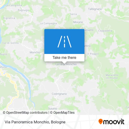 Via Panoramica Monchio map