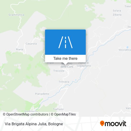 Via Brigata Alpina Julia map