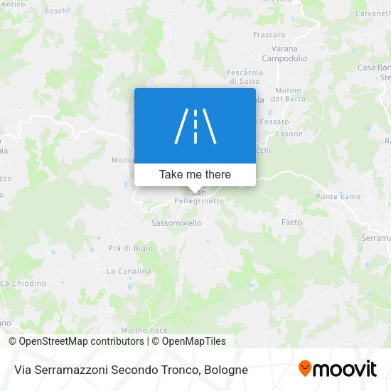 Via Serramazzoni Secondo Tronco map