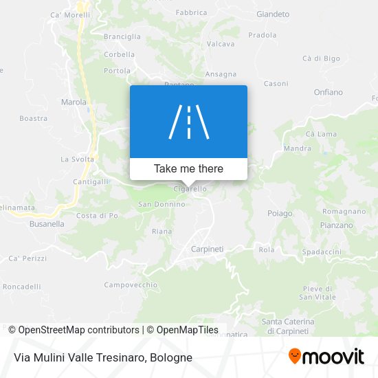 Via Mulini Valle Tresinaro map