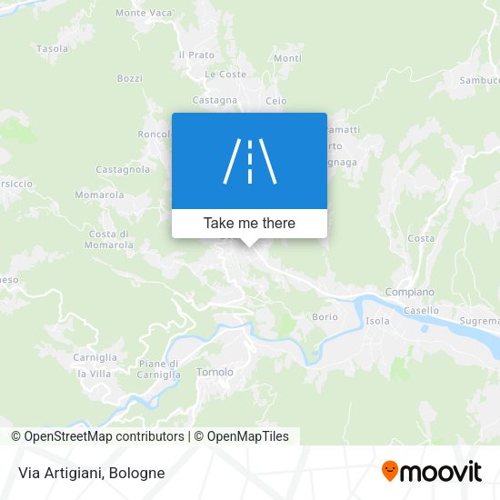 Via Artigiani map