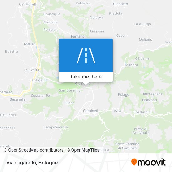 Via Cigarello map