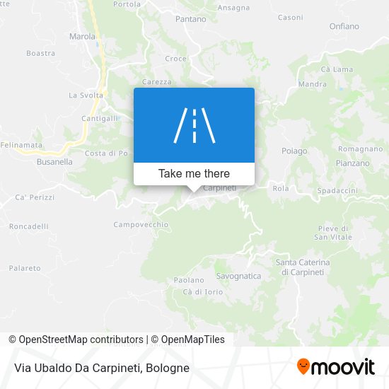 Via Ubaldo Da Carpineti map