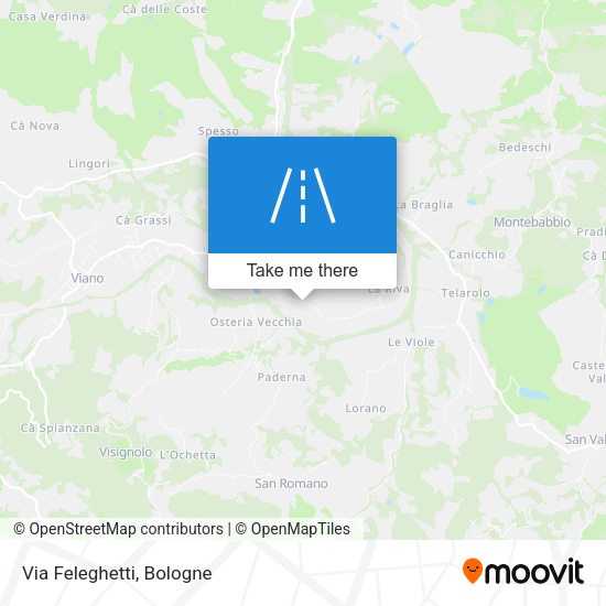 Via Feleghetti map