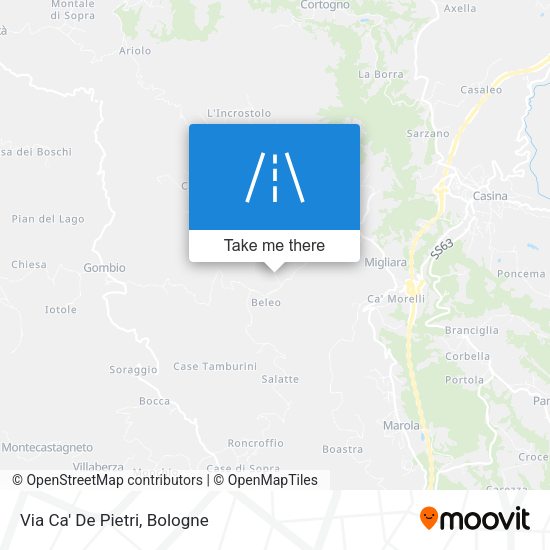 Via Ca' De Pietri map