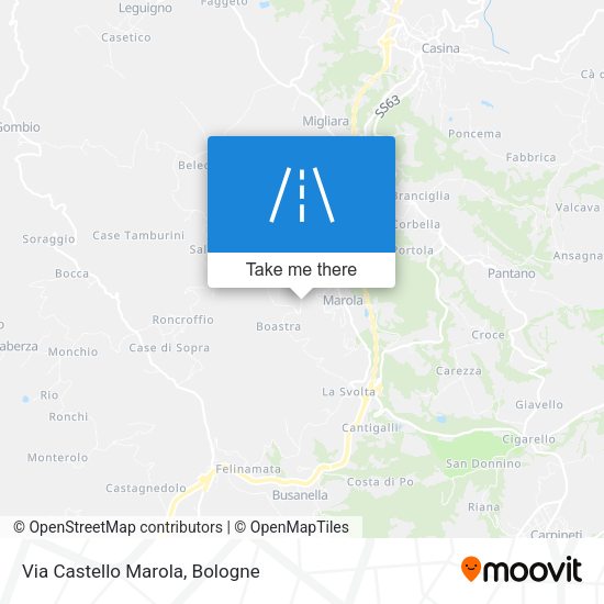Via Castello Marola map