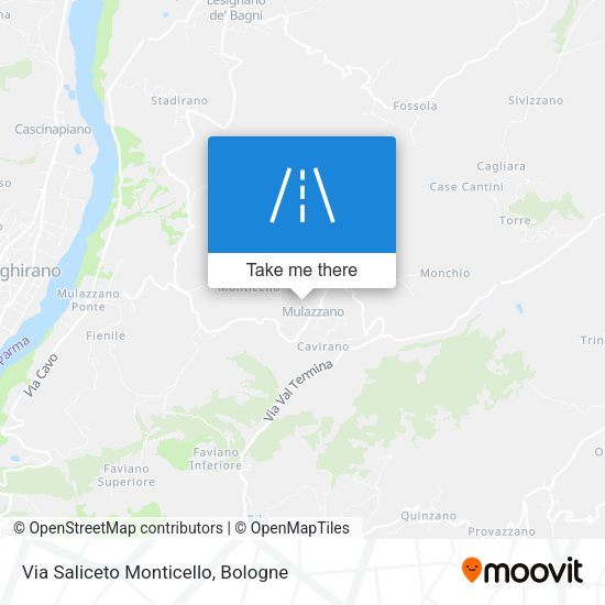 Via Saliceto Monticello map