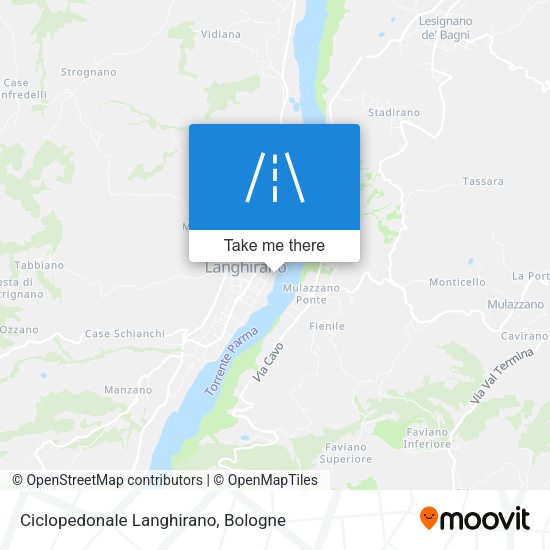 Ciclopedonale Langhirano map