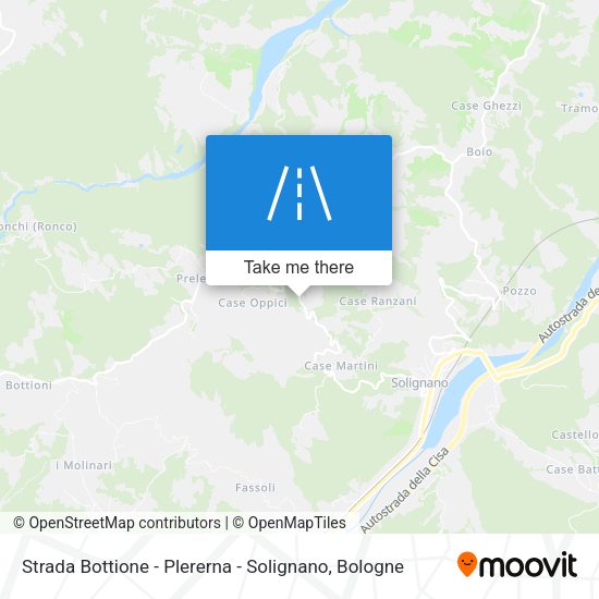 Strada Bottione - Plererna - Solignano map