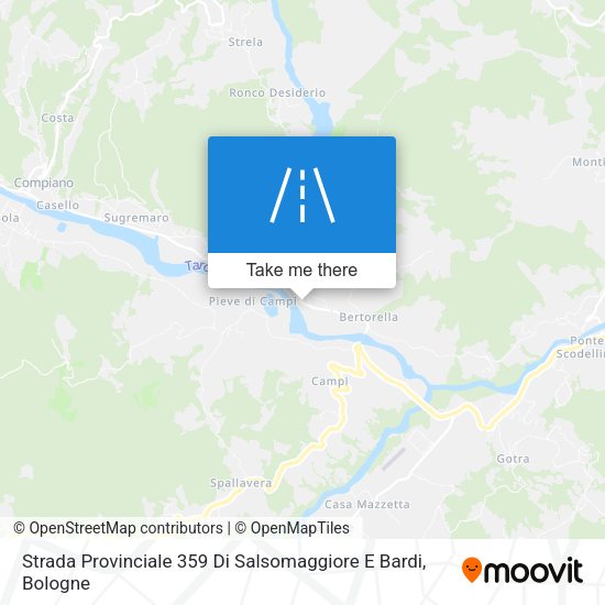 Strada Provinciale 359 Di Salsomaggiore E Bardi map