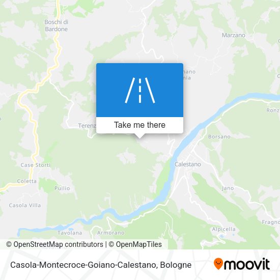 Casola-Montecroce-Goiano-Calestano map