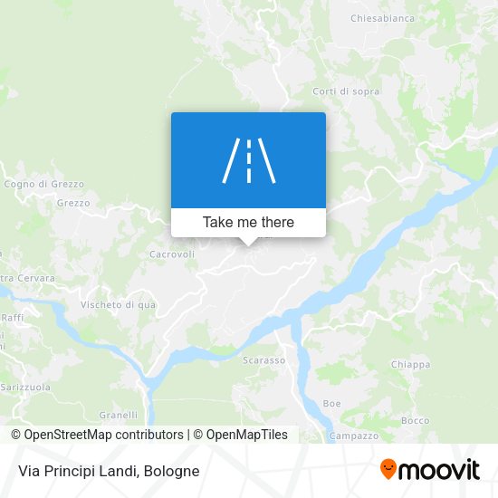 Via Principi Landi map