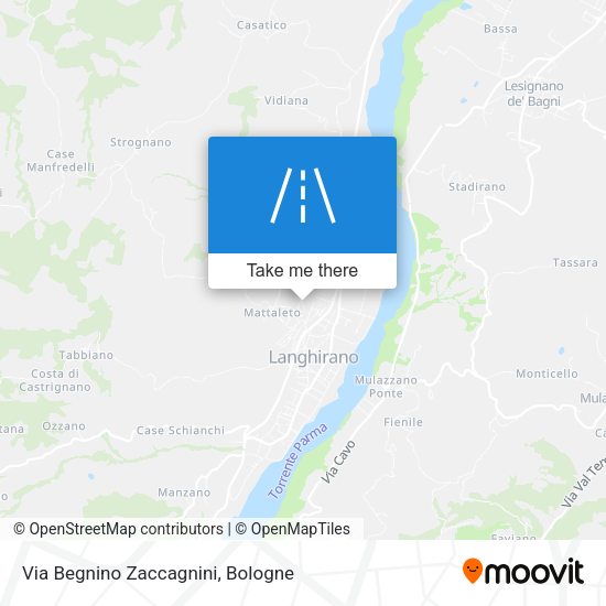 Via Begnino Zaccagnini map