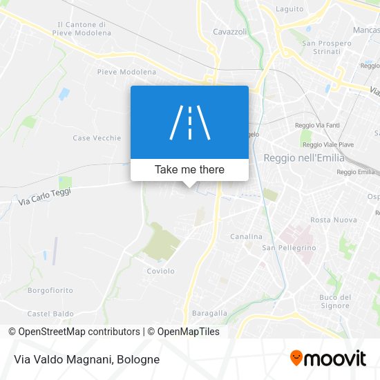 Via Valdo Magnani map