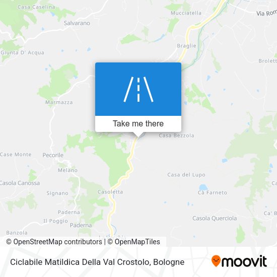 Ciclabile Matildica Della Val Crostolo map