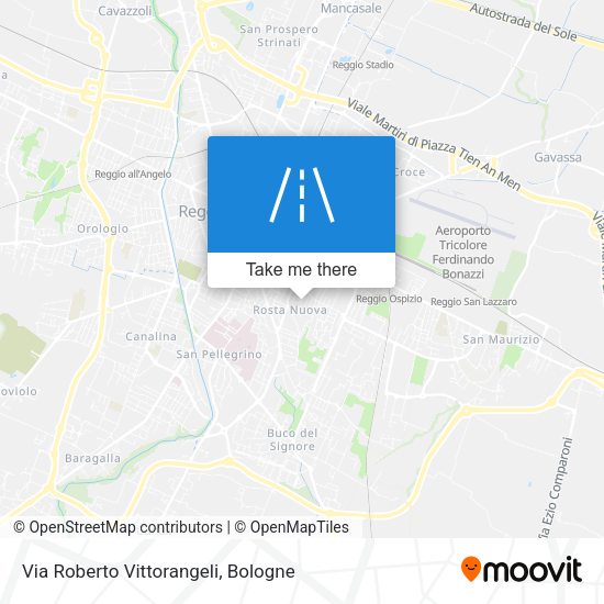 Via Roberto Vittorangeli map