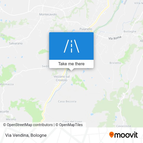Via Vendina map