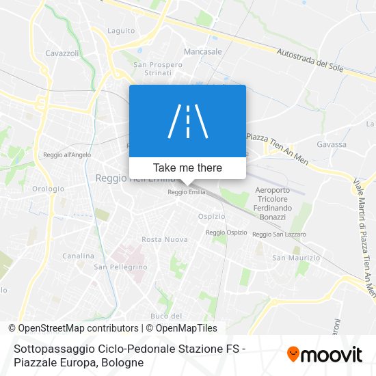 Sottopassaggio Ciclo-Pedonale Stazione FS - Piazzale Europa map