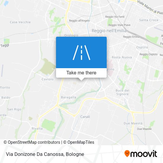 Via Donizone Da Canossa map