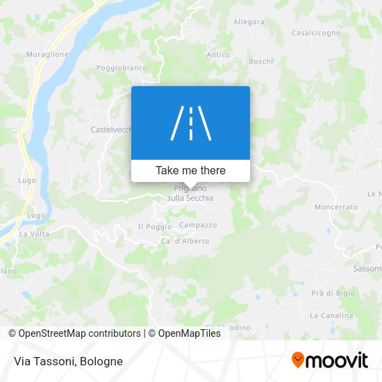 Via Tassoni map