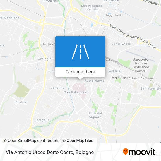 Via Antonio Urceo Detto Codro map