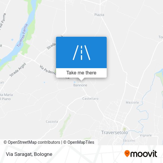 Via Saragat map