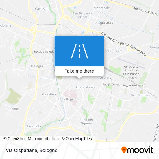 Via Cispadana map